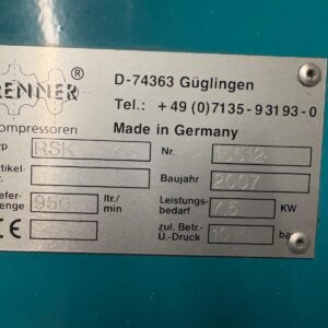 RENNER RSK 7,5 Schraubenkompressor – Bild 4