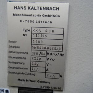 KALTENBACH KSS 400 Metallkreissäge – Bild 7