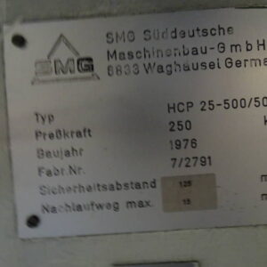 SMG  HCP25-50/500 Hydraulikpresse – Bild 4