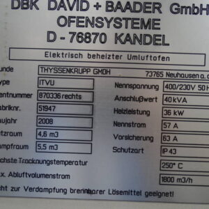 RESERVIERT - DAVID+BAADER ITVU Umluftofen – Bild 3