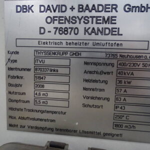 RESERVIERT - DAVID+BAADER ITVU Umluftofen – Bild 4